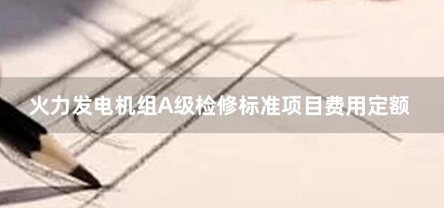 火力发电机组A级检修标准项目费用定额 300MW燃煤机组分册(上下册)